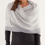 Lululemon Peace Of Mind Scarf Gray Grey Polar Cream & Silver Slate Long Boolux Photo 0