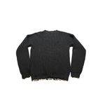 IRO  Distressed Chunky Knit Crewneck‎ Sweater Black Medium Grunge Moto Cotton Photo 5
