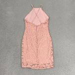 Charlotte Russe  Halter Neck Dress Women M Pink Lace Midi NEW Photo 2