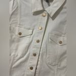 White House | Black Market Ivory Jean Jacket with Gold Buttons Photo 1
