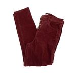 Loft  Womens Cotton Blend High Waist Skinny Leg Velvet Pants Burnt Orang Rust Siz Photo 4