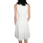 DKNY White Wrap Dress Embroidered Hem Formal Midi Dress Sleeveless Size 8 Photo 1