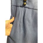 Moulinette Soeurs Anthropologie  Wool Blue Gold Button Ruffle Sleeveless Dress Sz Photo 3