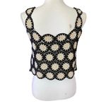 Julia Size M Crocheted Crop Sweater Top Festival Swank Black Size M Photo 2