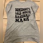 Baseball mom gray black short sleeve shirt Size M Photo 1