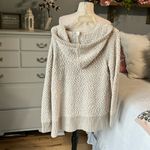 Green Tea Chunky Oversized Sweater Beige Popcorn Hoodie Pullover Womens Medium Hoodie Photo 2