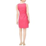 J.Crew  Scalloped Basketweave Square Neck Dress Women’s Size 6 Pink Cotton Photo 1