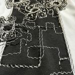 Save The Queen Italy‎ Graphic Floral Top Black White Patchwork Long Sleeve Sz Sm Photo 4