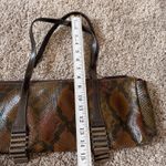 Vtg Tosca Blu Made Italy Leather Python Embossed Shoulder Shopping Bag Elegant Brown Photo 4