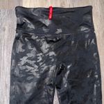Spanx Black Shiny Faux Leather Camo Leggings - Size S Photo 2