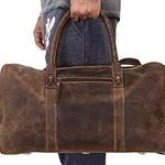 24 Inch Leather Duffel Bags gifts for him accessories mens valentines gift for Men and Women Travel Overnight Weekend Leather Bags Sports Gym Duffle for Men (Brown Distressed Tan) Photo 6