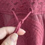 Red Asymmetrical Tie Front Bell Sleeve Tunic Size L Photo 3