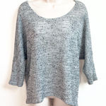 Alfani π high low lightweight 3/4 sleeve scoop neck gray sweater Photo 0