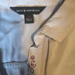 Rock & Republic Rock Republic Womens XS Shirt Embroidered Live Let Love Gray Long Sleeve Photo 4