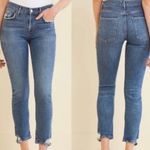 AGOLDE Toni Mid Rise Straight Distressed Hem Jeans Photo 1