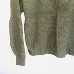 American Eagle Olive Green Button Shoulder Boatneck Sweater Photo 3