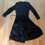 Uniqlo Black gently worn rayon wrap dress Photo 0