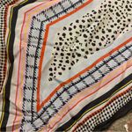 CAbi  Can Do #5948 100% Silk Black, 
White, Red, Pink, Yellow Geometric Scarf Photo 11