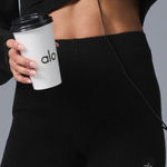 Alo Scholar Knit High Waist Short Womens Small Black Athleisure Cashmere Photo 0