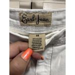 Earl Jean White Embroidered Rhinestones Denim Jeans Size 14 Straight Logo Photo 3