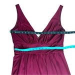 La Femme Dark Berry Evening Gown V Neck Wide Waistband Long Gala Holiday Photo 5