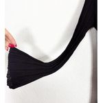 l*space L* Wailea Cover Up Size Medium Black Ribbed Knit Semi Sheer Long Sleeves Photo 9