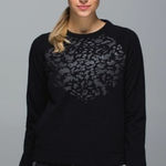 Lululemon Snapshot Black Crewneck Sweatshirt Animal Print Graphic Small Photo 0