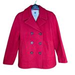 Gap  Women's Pea Coat Sz S Red Wool‎ Classic Jacket Outerwear Button Up Photo 0