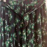 Topshop  Black Mini Pleated Floral Print Midi Skirt with Elastic Waist & Tie Belt Photo 5