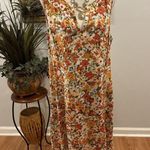 J.Jill Womens Ditsy Floral Sleeveless Midi Shift Dress Size 14 Orange Collarless Photo 1