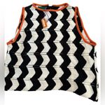NWT Celmo Sleeveless Reversible Crochet Knitted
Women's Zig Top Bk/White L Black Size L Photo 0