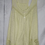American Eagle  Outfitters Lemon Yellow Racerback Babydoll Crochet Hem Top Photo 0