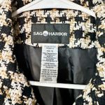 Sag Harbor VTG  Jacket Women Size 12 Full Zip Plaid Knit Collared Black Full Line Photo 2