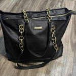 Tahari  Black Tote with Gold Accents Photo 0