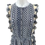 Chloe Laetitia Blue Sleeveless Ruffle Eyelet Cami Camisole Mini Tank Dress S/M Photo 2