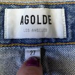 AGOLDE Jeans Riley High Rise Straight Crop Womens 27 Blue Button Fly Distressed Photo 4