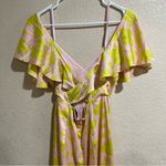 Kate Spade New York Yellow Pink Floral Splash Ruffle Satin Maxi Dress 6 Photo 5