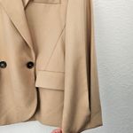 ZARA  Women Pleated Sleeve Blazer Light Camel Size US Medium‎ Photo 11