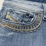 Diesel  Bebel Embroidered Pockets Leather Mini Pocket Low Rise Straight Leg Sz 24 Photo 3