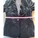 Old Navy  Velvet Blazer Jacket Womens Small Black Career One Button Preppy Office Photo 8