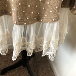 Ryu  Pom Pom Embroidered Lace Trim Sweater Dress Photo 6