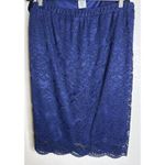 Slinky Brand  Womens 1X/2X 3 Piece Set Cardigan Tank Skirt Navy Blue Lace READ Photo 4