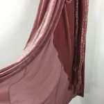MISA Los Angeles  Carolina Pink Crushed Velvet Ruffle Wrap Maxi Dress Small Photo 10