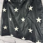 Altar'd State  Faux Leather Black Mini Pencil Skirt w/White Stars Size L (B19) Photo 2