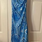 SheIn Marble Print One Shoulder Drawstring Dress Photo 4