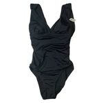 Time & Tru NEW Womens Black Shirred Slimming One Piece Swimsuit Size S 4/6 Photo 4