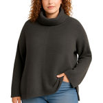 Sweet Romeo Black Ribbed Turtleneck Sweater Medium/Large Photo 0