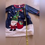 Holiday Time Pullover Christmas Sweatshirt Women's Navy Crew Neck Long Sleeves Embroidered Photo 4