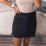 Boutique Black Suede Mini Skirt  Photo 0