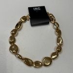 INC  International Concepts Chunky Gold Tone Pebble Link Statement Necklace Photo 1